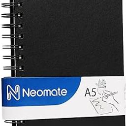 Neomate A5 Spiral Sketch Book | 160 GSM, 120 Pages / 60 Sheets | Wiro Bound Artist Drawing Pad for Sketching, Shading, Doodling | Medium Surface for Kids, Adults, School & Office Use-image-45