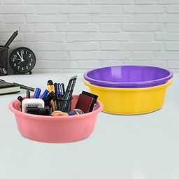 Pack of 3 Desk Organizer | Stationery Organizer | Multipurpose Organizer | Office Supplies for Pen-Pencil-Staplers | Desktop Organizer | 6 LTR | Yellow & Purple & Light Pink-image-93