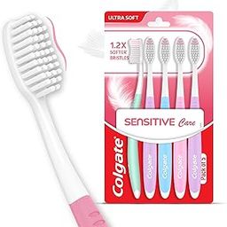 Colgate Gentle Sensitive Care Ultra Soft Bristles Manual Toothbrush For Adult Combo Pack Offer,Multicolor- 5Pcs-image-11