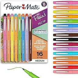 PAPER MATE Flair Scented Felt Tip Pens, Assorted Sunday Brunch Scents and Colours, 0.7 mm, 16 Count-image-56