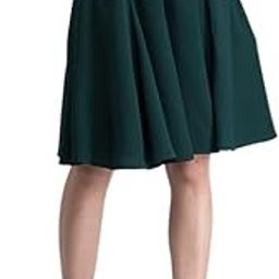 Women's Polyester Flared Skort with Panel Detail Knee Length Skirt-image-54