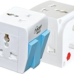 Hi-Plasst 3-Pin Multi Plug Socket with Individual Switch | Universal Travel Adapter for 2-Pin & 3-Pin Devices | 5A-250V Wall Charger with Safety Shutter, Fuse & Indicator | Pack of 1-17