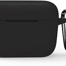 EDNITA Earphone Case Cover Compatible for Boat Airdops Alpha Case Cover Silicone, Hybrid Silicone Bumper Protection, with Hook - Pack of 1 (Black)-30