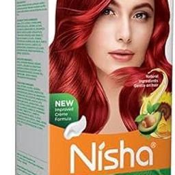 Nisha Creme Hair Color, Permanent Hair Colour Flame Red, Silky & Shiny 100% Grey Coverage Rich Bright Long Lasting Hair Colouring For Ultra Soft Deep Shine Hair Dye (Pack of 1)-image-10