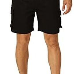 Men's | Solid | Cargo Shorts | Regular Fit | Cotton Blend | Above Knee | Knitted Short-image-8