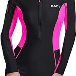 Women Long Sleeve Rash Guard One Piece Boyleg Swimsuit Zipper Surfing Bathing Suit UPF 50+-image-15