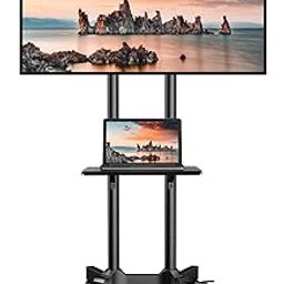 Premium Heavy Duty Full Motion Swivel Floor Stand TV Trolley with Brackets for 32" inch to 75” LED, LCD and Plasma TV for VESA Sizes 100 x 100 Upto 600 x 400 mm (Trolley 1500 2 Shelves)-25