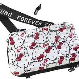 Aashiya Trades Pattern Cosmetic Pouch, White and Red, Waterproof Travel Makeup Bag Sling Bag with Zipper-image-36