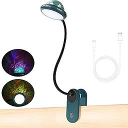 LED Folding Book Light for Reading In Bed, 2W Dimmable Reading Lamps for Kids, with mini Projector Lamp Night Light USB Rechargeable, 6000K Cool White Touch Control for Bedroom Living Room (Green)JBZ-image-51