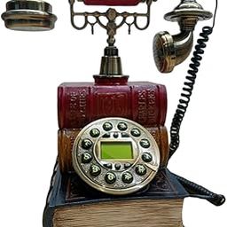 Antique Retro Landline Wired Telephone,Vintage Push Dial Telephone Antique Telephone Landline Phone for Office and Home Phone Retro Telephone with Push Button (Smart in Cloud 3100)-image-13