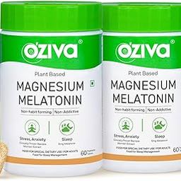 Oziva Magnesium Melatonin For Stress, Anxiety & Sleep | With Bacopa Monnieri Extract | Non-Addictive, Non-Habit Forming | 120 Vegetarian Tablets - Pack 2-image-56