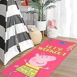 Saral Home Cartoon Microfiber Anti-Skid Exercise/Yoga Mat (Pink, 60x130 cm)-image-3