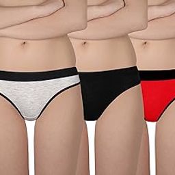 Women Cotton High Leg Rear Cover Bikini Panties (Pack of 3)-picture-36