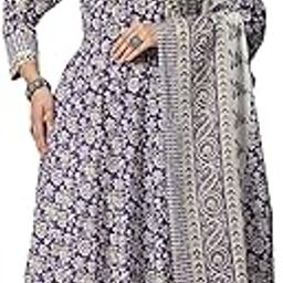 Women's Cotton Ethnic Wear Printed Anarkali Kurta Set with Palazzo Pant & Dupatta.-image-10