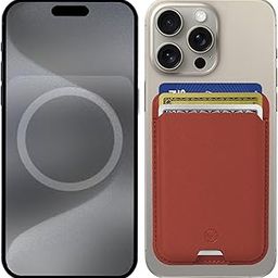 Pro Magnetic Series Vegan Leather Mag Safe Wallet Card Holder [ Ultra Strong Magnets ] Compatible with Magsafe for iPhone 16 15 14 13 12 RFID Block Supports 3 Cards 10 Colours (Umber)-image-99