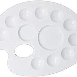 Eclet Large Elliptical Shape Colour Pallete, Paint Mixing Palette, Painting Plate, Watercolor Pallet, Tray for Acrylic Paints, Palate for Colouring with 12 Compartments for Artists, Students, Kids-image-3