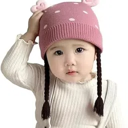 richmen Baby Boys Girls Winter Hat Soft Woolen Beanie Braids Cap for Girl Kids Warm Knitted Windproof Cap for Toddler’s Fashion Children Infant Hat for (6Month -4Yrs)-picture-28