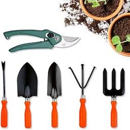 Cinagro Garden Tools Kit (Set of 6) Weeder, 2 Trowels, Hand Fork, Cultivator, Pruner | Gardening Tools Kit for Home Garden, Indoor and Outdoor Gardening for Plants and Soil-23