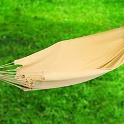 Hangit Brazilian Cotton Canvas Hammock for 2 Person (Natural Oatmeal, 395 Centimeters), 60 inch W X 84 inch L Bed X 132 inch Overall (HSDCH 60N)-image-57