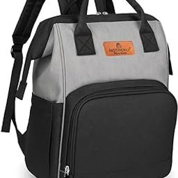 Motherly Multipurpose Baby Diaper backpack Bag for Mothers for Travel, Maternity Bag for Newborn Baby, Mother Travelling Bag, Multiple Pocket Water Resistant Hospital Bag for mom (Black Grey)-image-2