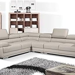 ES ESPINHO Eva Solid Sal Wood Leatherette Upholstered 5 Seater Left Hand Side Facing Modular,Sectional,Corner L Shape Sofa Set For Living Room With 5 Adjustable&2 Fixed Headrest,Patchy Beige Color-image-54