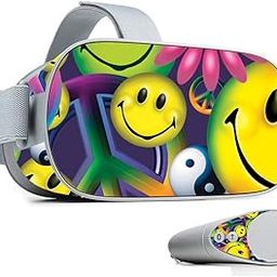 MightySkins Skin Compatible with Oculus Go Mobile VR - Peace Smile | Durable, Unique Vinyl Protective Cover | Easy to Apply, Remove and Change Styles - Made in the USA-image-0