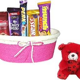 SFU E Com Divine Blessings Premium Chocolate Hamper | Valentine Teddy Bear With Chocolate Combo | Valentine Chocolate Hamper | 103-98