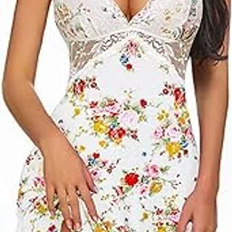 ssoshhub Women Lingerie Babydoll Nightwear Lingerie, Swimwear Beachwear Sheer Honeymoon Lace Chemise Sleepwear Babydoll Teddy Lingerie for Honeymoon Valentine for Wife or Girlfriend with Panty-picture-22