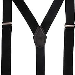 3.5cm Strap Width Black Elastic Suspenders for Men-image-33