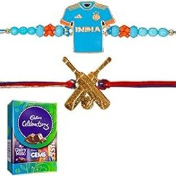 Kizzi Cricket Bat & Team India Jersey Rakhi Festive Gift Set for Kids & Boys with Celebration Chocolate-image-19