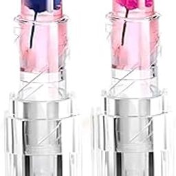New Professional Waterproof Moisturizing Flower Crystal Glossy Finish Lipstick Jelly Flower Transparent Color Changing Lip Balm Lipstick For Girls & Women Pack Of 2-image-92