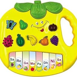 MAPA Play Baby Musical Toys Baby Piano Toy Infants Toddlers Musical Apple Piano Keyboard Learning Toy with 8 Keys & Animals Sounds Multi-Function Portable Electronic Piano Musical Toys for Babies Kid-image-46