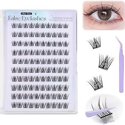 MAYCREATE® 120Pcs Self Adhesive Eyelashes, Self Adhesive Eyelash Clusters, Lash Clusters Press On Lashes Self Stick Cluster Lashes Pre Glued Eyelash Clusters with Tweezer No Glue Needed, 11-13mm-2
