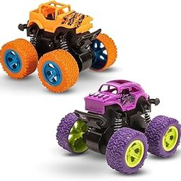 Niku 4X4 Mini Monster Friction Truck Toy for Kids Boys Girls Age 3-8 | 360 Drift Stunt car | Push and Go Forward Car | Birthday Party Gift for Kids (Pack of 2, Multicolor)-7
