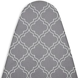Encasa XO Ironing Board Cover with Drawstring Tightening - Fits Standard Large Boards of 125x39 cm - Not Laminated - 100% Cotton & Durable - Washable - Printed - Grey Tiles-image-43