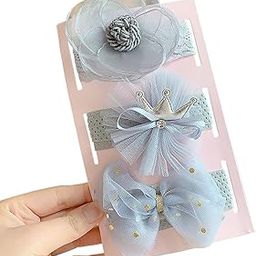SYGA 3 Pcs Baby Girl Headband Soft Flower Bow Strechable Hairband Suitable For Newborns, Infants, Toddlers and Kids 0-3 Years(Color - 02)-image-91