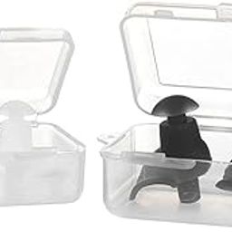 Silicone Earplugs for Swimming, Bathing,Watersports, Professional Reusable Silicone Swim Earplugs for Adult and children Swimmers, Watersports, Shower, Bathing, 2 Pair (Black & White)-picture-41
