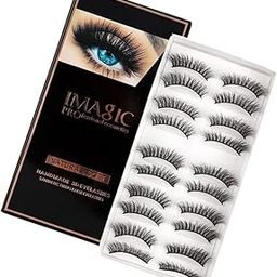 X IMAGIC PROfessional Synthetic Fibers False Eyelashes, Natural & soft 100% Handmade 3D Eyelashes Pack 10 Pairs of 1 box (L07, 3D Eyelashes)-picture-18