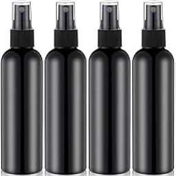 6pcs 200ml Empty Plastic Black Refillable Fine Mist Black Spray Bottle for Saloon,Costemic, Hand Sanitizer, Toner, Perfume, Lotion, Oil, Travel use.-47