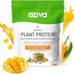 OZiva Bioactive Plant Protein (Mango), 1kg | 25g Protein,5.5 BCAA| Pea Isolate| Plant based Protein Powder for Women & Men | Essential Amino Acids| Protein supplement, Clean, Sugar free-image-42