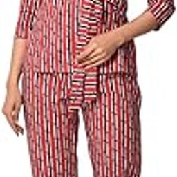 Blue Striped Wrap and Tie Coat Pant Set for Women/Girls-picture-55