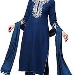 Women's Cotton Blend Kurta with Pant & Dupatta-picture-21