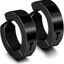 Stainless Steel Mens Womens Clip On Earrings Hoop Huggie Non-Piercing Hypoallergenic-image-2