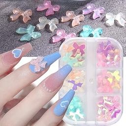 S.A.V.I 3D Bow Nail Art Aurora Decorations, 6 Mixed Magic Colors, Nail Accessories, DIY Manicure Jewelry-15