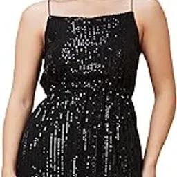 globus Women Strappy Shoulder Fit & Flare Sequinned Mini Party Dress (XS to 3XL)-picture-25