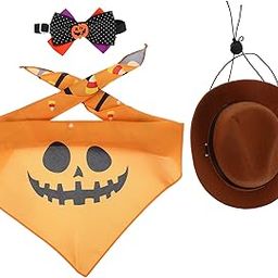POPETPOP 1set Halloween Cat Bandana Bowtie Wear-Resistant Costume for Cats Washable Pet Accessories for Parties Festivals Adorable Kitten Outfit Festive Design-29