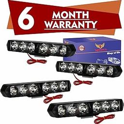 Miwings 6 LED Light Bar 36W 6500K Super Bright Spot Work Light With Flashing/Blinking Inbuilt Pods Single Row Off Road Driving Light Fog Light Waterproof Bike SUV Car Truck12V (Pack of 4)-image-8