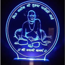 KAPNNOVATIVE Solutions Acrylic Engraved Shree Swami Samarth with Led Night Lamp Multicolour-image-59