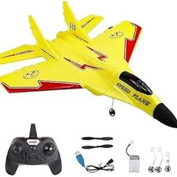 TOISY Remote Control Airplane RC Glider for Beginner Adult Kids, Easy to Fly EPP Foam RC Aircraft Fighter with LED Light 2.4GHz 2CH (Multicolor)-image-43