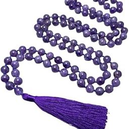 GemsTech Beautiful Amethyst Stone Mala Original Certified Jamuniya Malaa Purple Amethyst Mala 108 Beads Katela Stone Malaa for Fashion Purpose-image-21